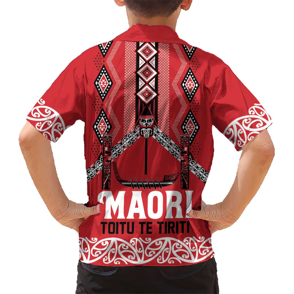 Toitu Te Tiriti Waitangi Hawaiian Shirt Red Wharenui House - Aussie Hoodie