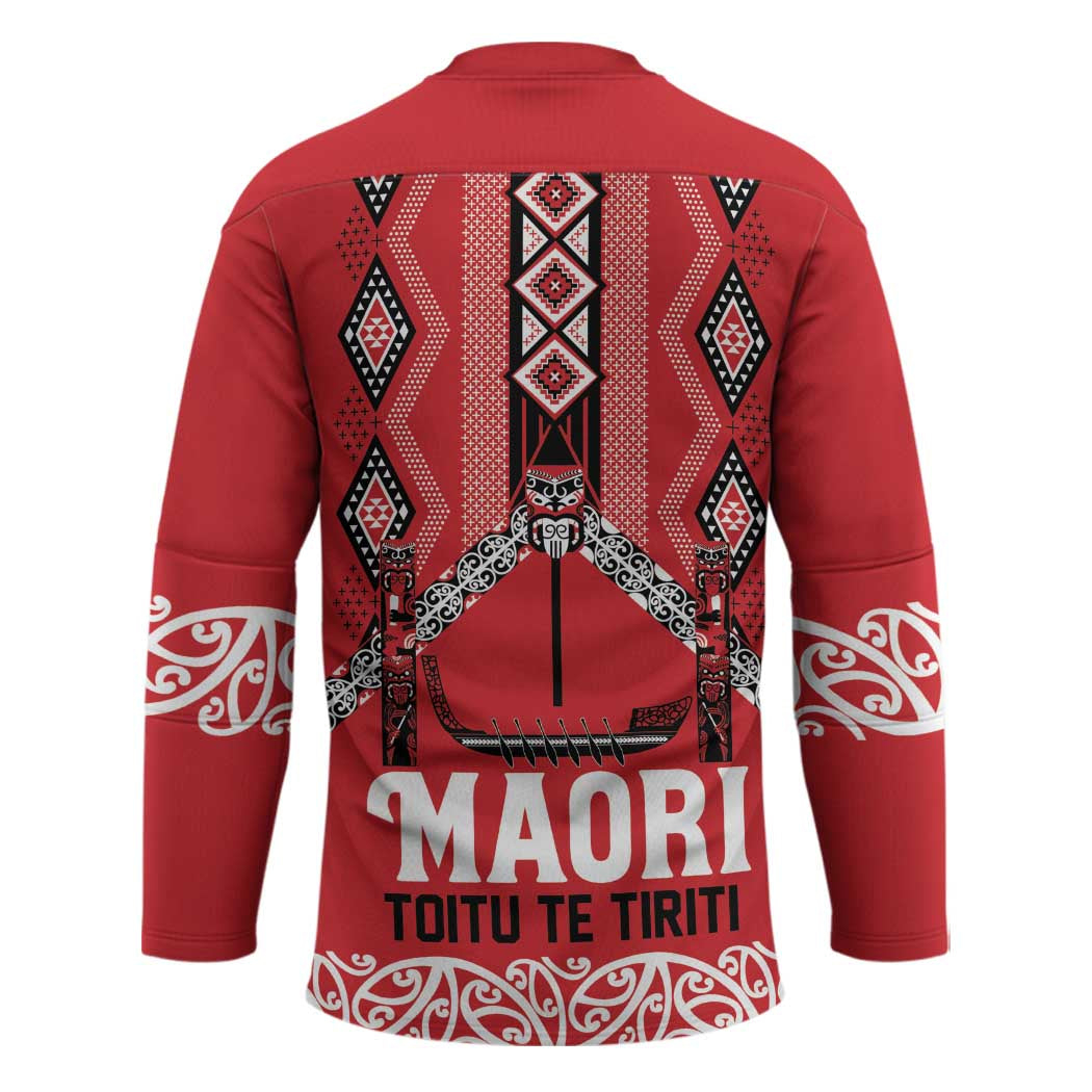 Toitu Te Tiriti Waitangi Hockey Jersey Red Wharenui House - Aussie Hoodie