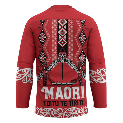 Toitu Te Tiriti Waitangi Hockey Jersey Red Wharenui House - Aussie Hoodie