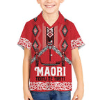 Toitu Te Tiriti Waitangi Kid Hawaiian Shirt Red Wharenui House - Aussie Hoodie