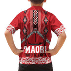 Toitu Te Tiriti Waitangi Kid Hawaiian Shirt Red Wharenui House - Aussie Hoodie