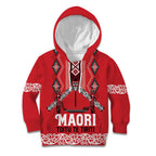Toitu Te Tiriti Waitangi Kid Hoodie Red Wharenui House - Aussie Hoodie