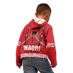 Toitu Te Tiriti Waitangi Kid Hoodie Red Wharenui House - Aussie Hoodie