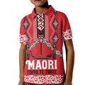 Toitu Te Tiriti Waitangi Kid Polo Shirt Red Wharenui House - Aussie Hoodie