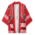 Toitu Te Tiriti Waitangi Kimono Red Wharenui House - Aussie Hoodie