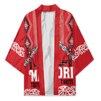 Toitu Te Tiriti Waitangi Kimono Red Wharenui House - Aussie Hoodie