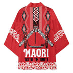 Toitu Te Tiriti Waitangi Kimono Red Wharenui House - Aussie Hoodie