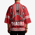 Toitu Te Tiriti Waitangi Kimono Red Wharenui House - Aussie Hoodie