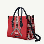 Toitu Te Tiriti Waitangi Leather Bag Red Wharenui House - Aussie Hoodie