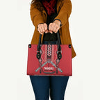 Toitu Te Tiriti Waitangi Leather Bag Red Wharenui House - Aussie Hoodie