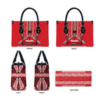 Toitu Te Tiriti Waitangi Leather Bag Red Wharenui House - Aussie Hoodie