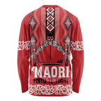 Toitu Te Tiriti Waitangi Long Sleeve Shirt Red Wharenui House - Aussie Hoodie