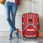 Toitu Te Tiriti Waitangi Luggage Cover Red Wharenui House - Aussie Hoodie