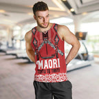 Toitu Te Tiriti Waitangi Men Tank Top Red Wharenui House - Aussie Hoodie