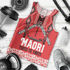 Toitu Te Tiriti Waitangi Men Tank Top Red Wharenui House - Aussie Hoodie