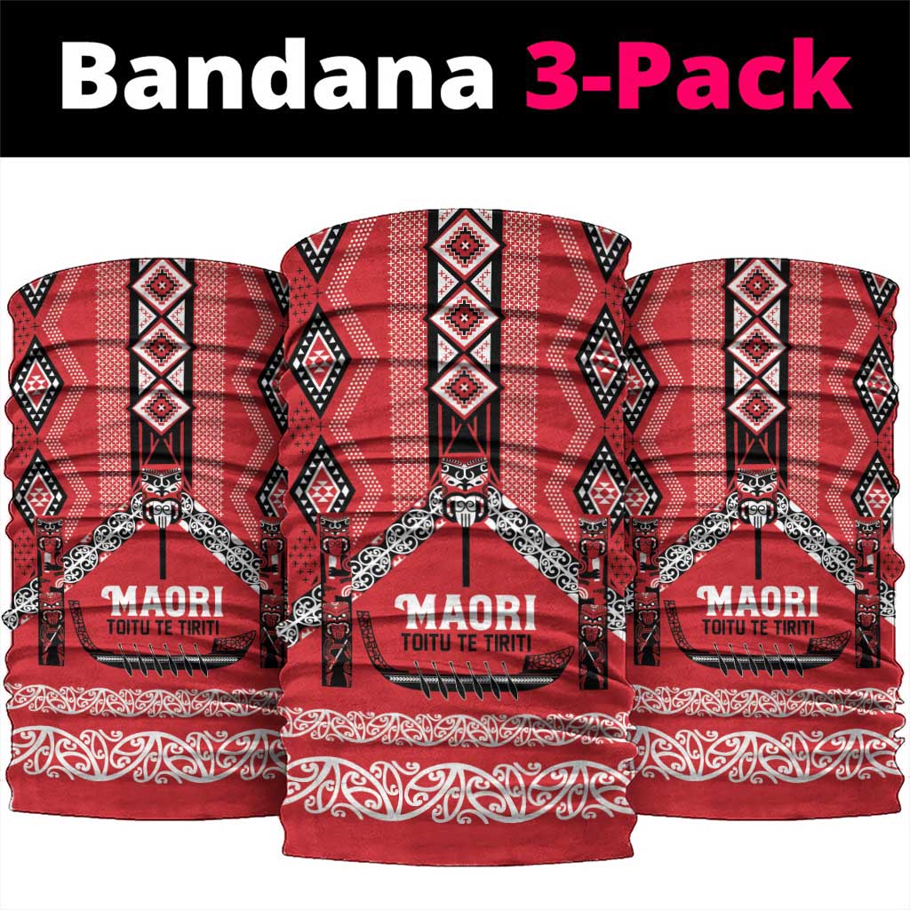 Toitu Te Tiriti Waitangi Neck Gaiter Red Wharenui House - Aussie Hoodie