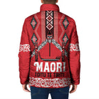 Toitu Te Tiriti Waitangi Padded Jacket Red Wharenui House - Aussie Hoodie