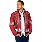 Toitu Te Tiriti Waitangi Padded Jacket Red Wharenui House - Aussie Hoodie