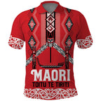 Toitu Te Tiriti Waitangi Polo Shirt Red Wharenui House - Aussie Hoodie