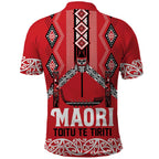 Toitu Te Tiriti Waitangi Polo Shirt Red Wharenui House - Aussie Hoodie