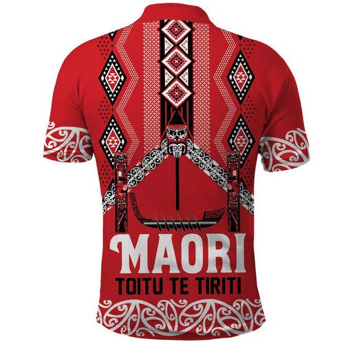Toitu Te Tiriti Waitangi Polo Shirt Red Wharenui House - Aussie Hoodie
