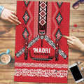 Toitu Te Tiriti Waitangi Puzzle Red Wharenui House - Aussie Hoodie