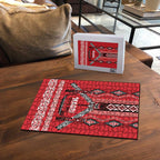 Toitu Te Tiriti Waitangi Puzzle Red Wharenui House - Aussie Hoodie