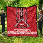 Toitu Te Tiriti Waitangi Quilt Red Wharenui House - Aussie Hoodie