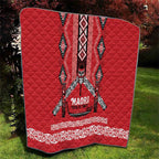 Toitu Te Tiriti Waitangi Quilt Red Wharenui House - Aussie Hoodie