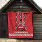 Toitu Te Tiriti Waitangi Quilt Red Wharenui House - Aussie Hoodie