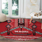 Toitu Te Tiriti Waitangi Round Carpet Red Wharenui House - Aussie Hoodie