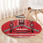 Toitu Te Tiriti Waitangi Round Carpet Red Wharenui House - Aussie Hoodie