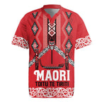 Toitu Te Tiriti Waitangi Rugby Jersey Red Wharenui House - Aussie Hoodie