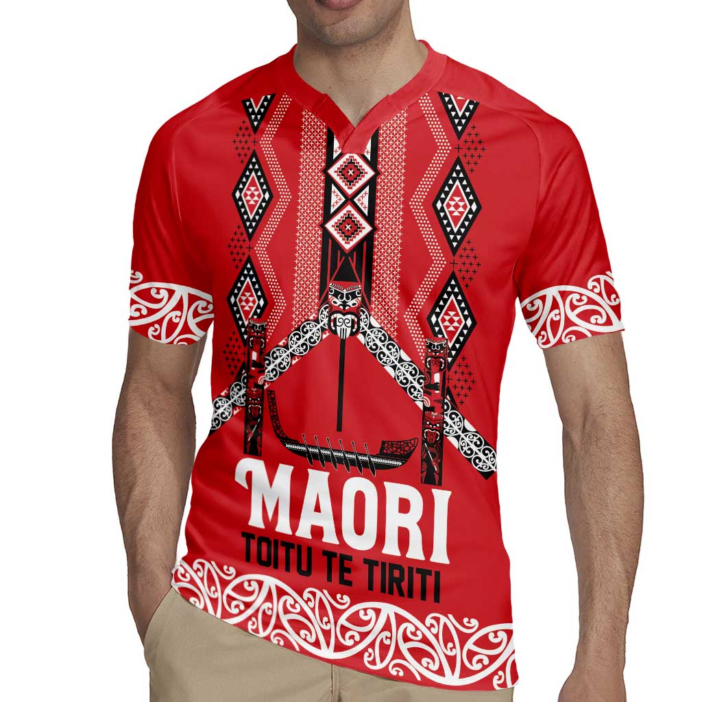 Toitu Te Tiriti Waitangi Rugby Jersey Red Wharenui House - Aussie Hoodie