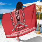 Toitu Te Tiriti Waitangi Sarong Red Wharenui House - Aussie Hoodie