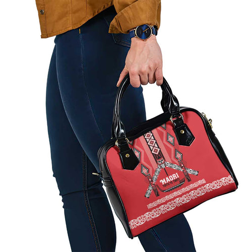 Toitu Te Tiriti Waitangi Shoulder Handbag Red Wharenui House - Aussie Hoodie