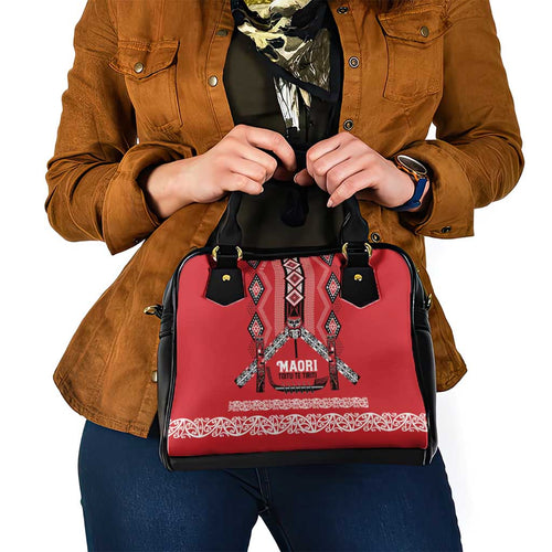 Toitu Te Tiriti Waitangi Shoulder Handbag Red Wharenui House - Aussie Hoodie