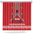 Toitu Te Tiriti Waitangi Shower Curtain Red Wharenui House - Aussie Hoodie