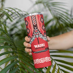 Toitu Te Tiriti Waitangi Skinny Tumbler Red Wharenui House - Aussie Hoodie