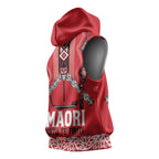 Toitu Te Tiriti Waitangi Sleeveless Hoodie Red Wharenui House - Aussie Hoodie