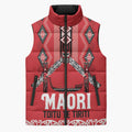 Toitu Te Tiriti Waitangi Sleeveless Puffer Jacket Red Wharenui House - Aussie Hoodie