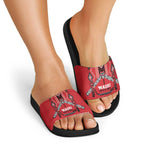 Toitu Te Tiriti Waitangi Slide Sandals Red Wharenui House - Aussie Hoodie
