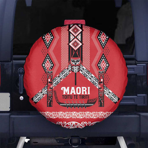 Toitu Te Tiriti Waitangi Spare Tire Cover Red Wharenui House - Aussie Hoodie
