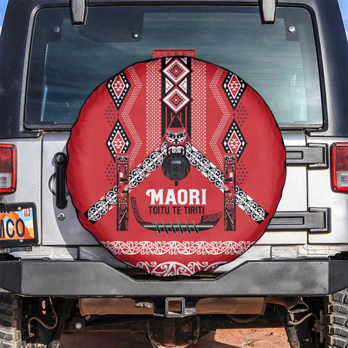 Toitu Te Tiriti Waitangi Spare Tire Cover Red Wharenui House - Aussie Hoodie