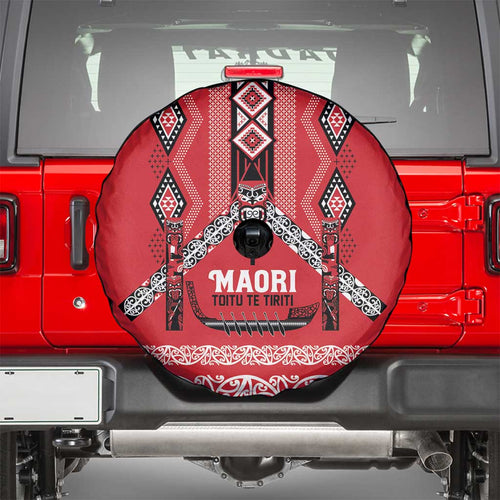 Toitu Te Tiriti Waitangi Spare Tire Cover Red Wharenui House - Aussie Hoodie