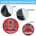 Toitu Te Tiriti Waitangi Spare Tire Cover Red Wharenui House - Aussie Hoodie