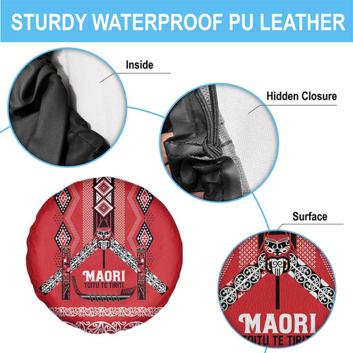 Toitu Te Tiriti Waitangi Spare Tire Cover Red Wharenui House - Aussie Hoodie
