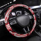 Toitu Te Tiriti Waitangi Steering Wheel Cover Red Wharenui House - Aussie Hoodie