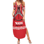 Toitu Te Tiriti Waitangi Summer Maxi Dress Red Wharenui House - Aussie Hoodie