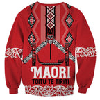 Toitu Te Tiriti Waitangi Sweatshirt Red Wharenui House - Aussie Hoodie